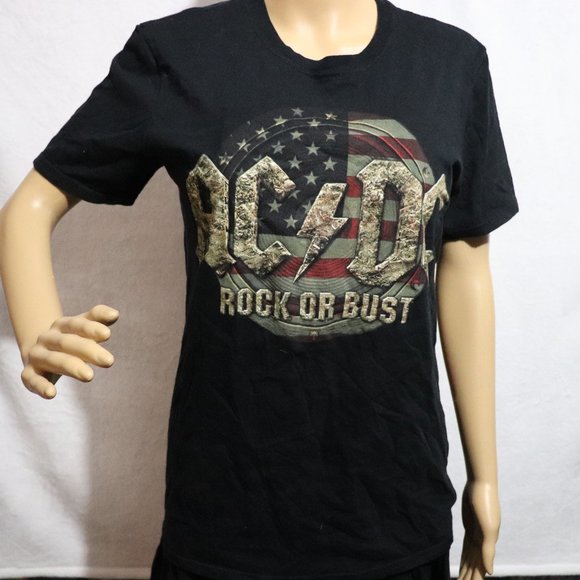 AC/DC Rock or Bust US flag 2016 Tour Band T-Shirt Medium - Picture 2 of 5